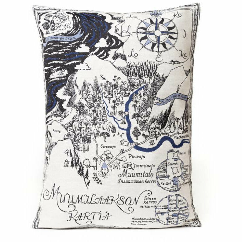 Moominvalley &quot;Map&quot; Cushion Cover - Aurora Decorari - The Official Moomin Shop