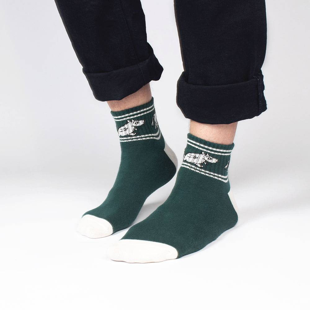 Moomintroll Running Retro Ankle Socks Green 40-45 - Nordicbuddies - The Official Moomin Shop
