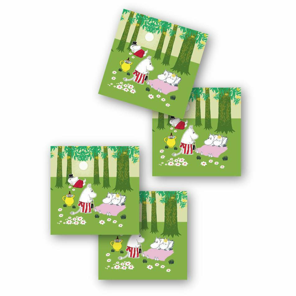 Moomin &quot;Verdant Summer&quot; Coasters 4-pack - Opto Design - The Official Moomin Shop