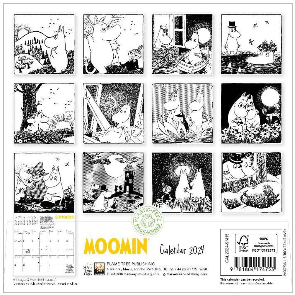 Mini Wall Calendar Comic Strip 2024 - Flame Tree - The Official Moomin Shop