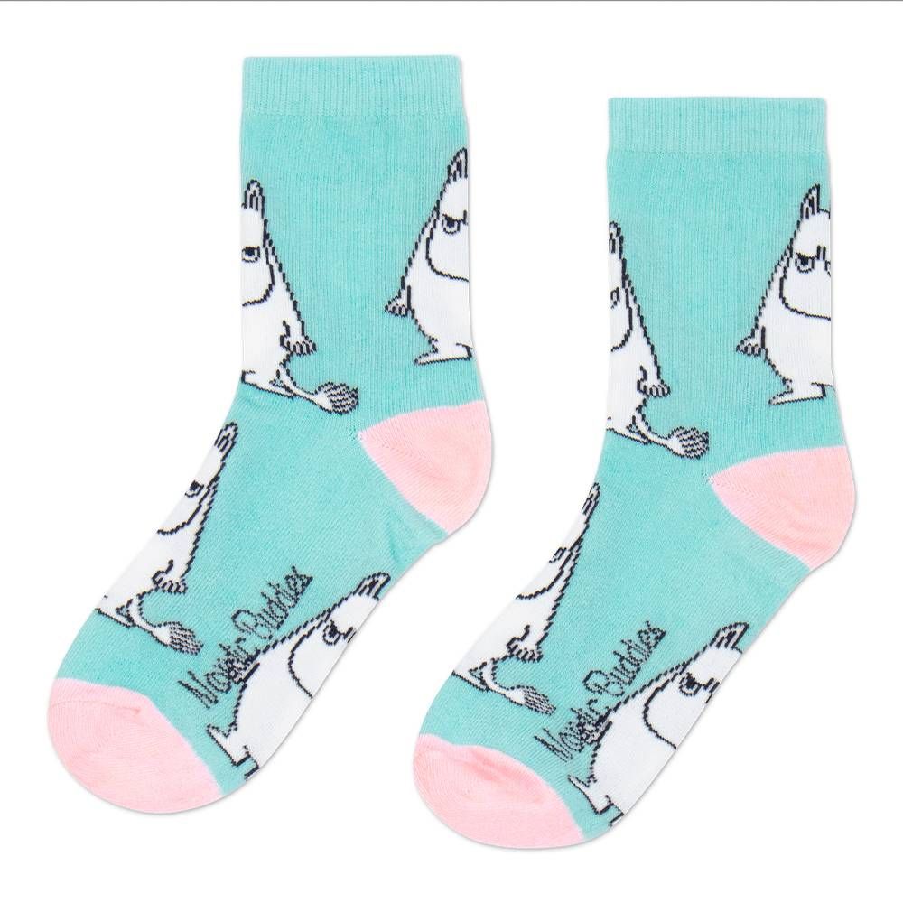 Angry Moomintroll Socks Turquoise 36-42 - Nordicbuddies - The Official Moomin Shop