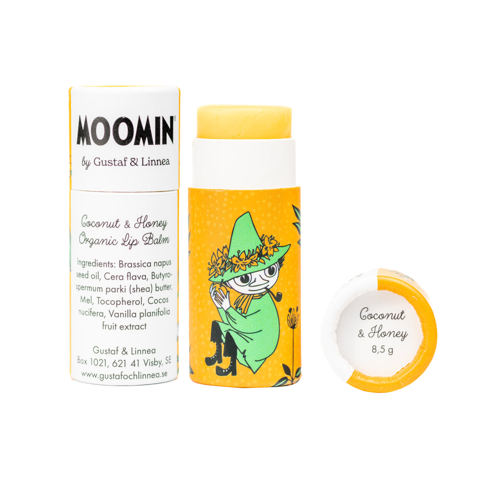 Snufkin Organic Lip Balm Coconut &amp; Honey - Gustaf &amp; Linnea - The Official Moomin Shop