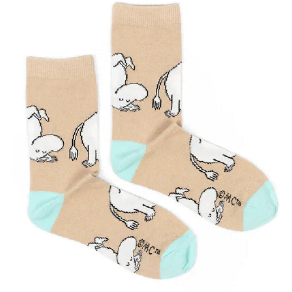 Moomintroll Happiness Socks 36-42 Beige - The Official Moomin Shop