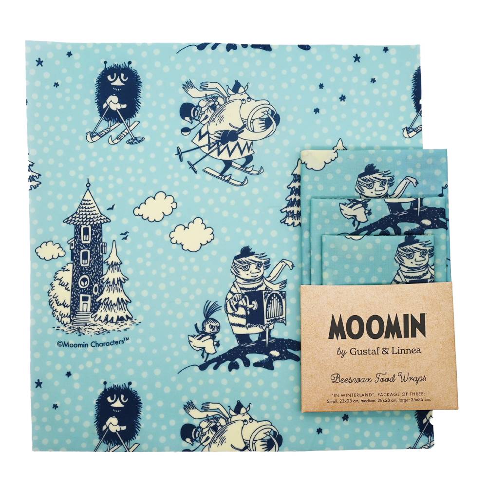 Too-Ticky Bees Wax Wrap In Winterland 3-pack - Gustaf &amp; Linnea - The Official Moomin Shop