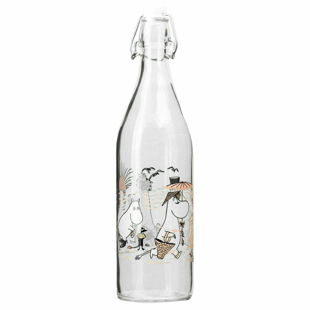 Moomin Glass Bottle Beach 1L - Muurla - The Official Moomin Shop