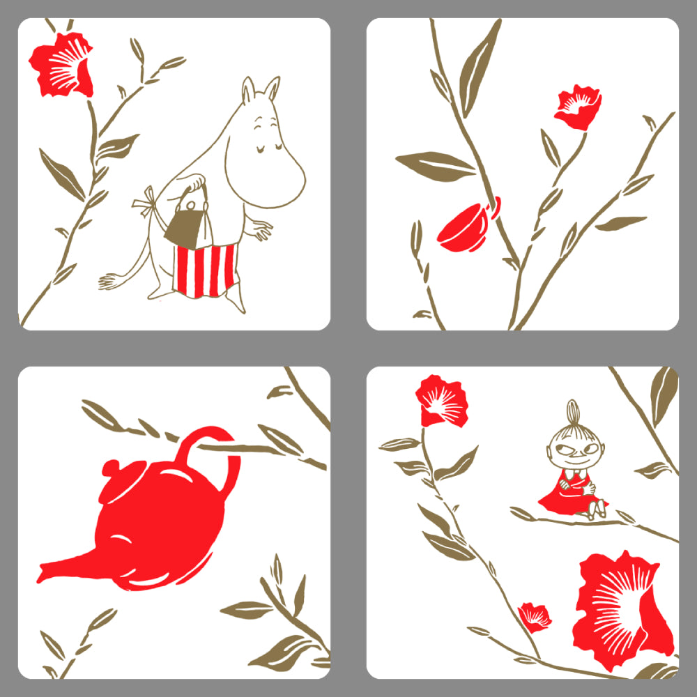Moomin Tea Moment Glass Coaster 4-pack - Anglo-Nordic - The Official Moomin Shop