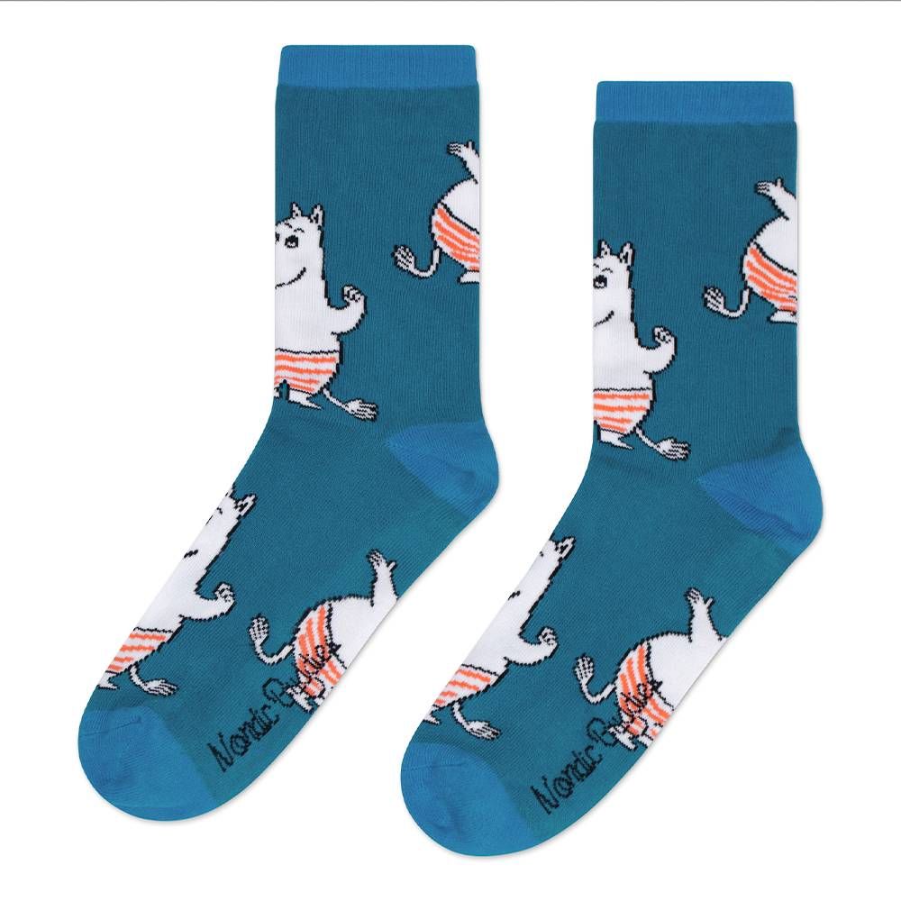 Moomintroll Summer Socks Blue 40-45 - Nordicbuddies - The Official Moomin Shop