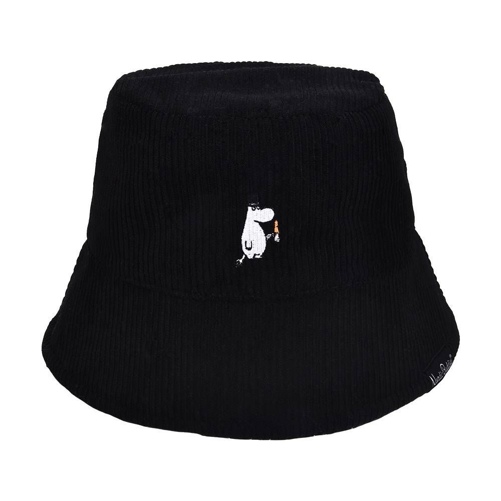 Moominpappa Corduroy Bucket Hat Adults Black - Nordicbuddies - The