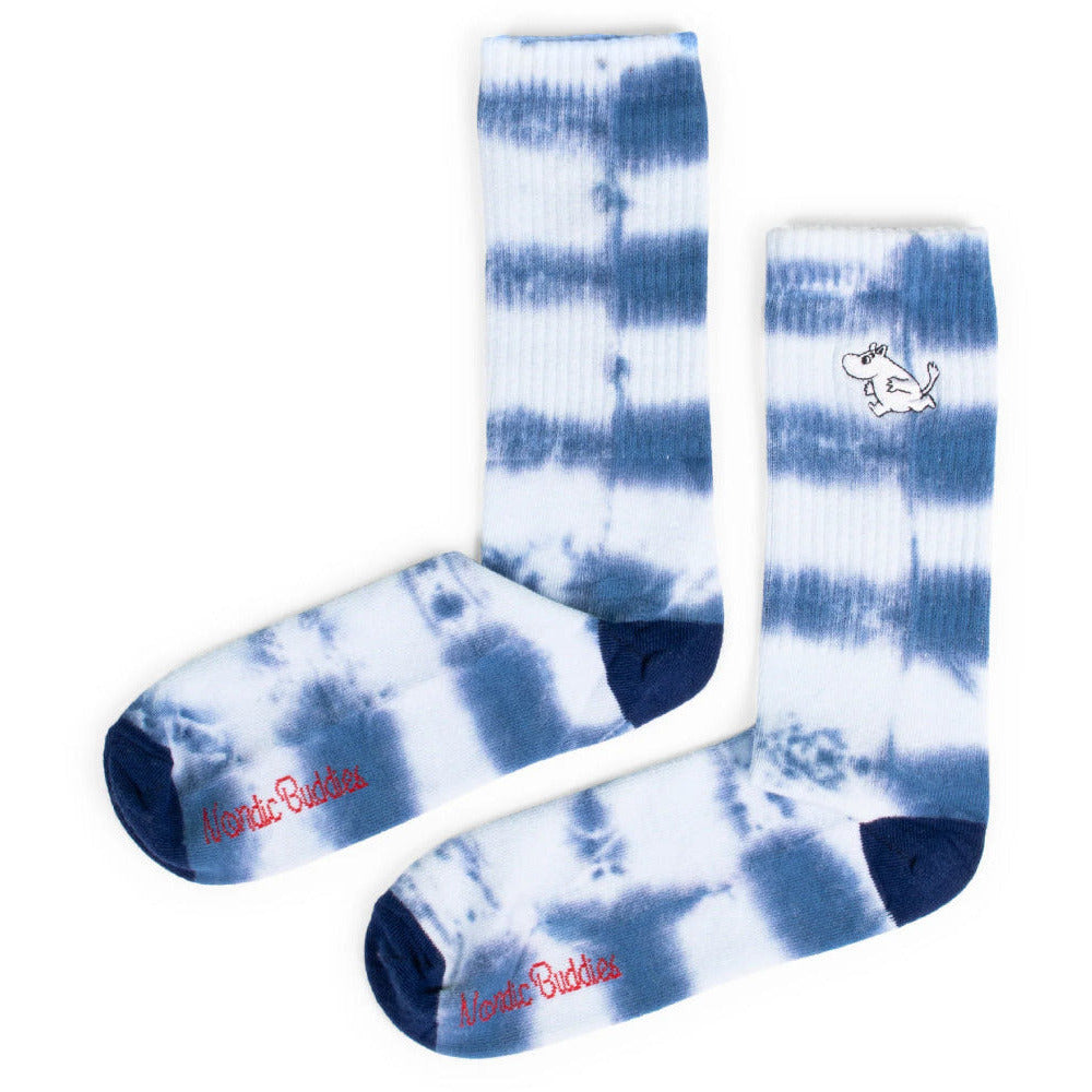 Moomintroll Tie Dye Socks Blue 40-45 - Nordicbuddies - The Official Moomin Shop