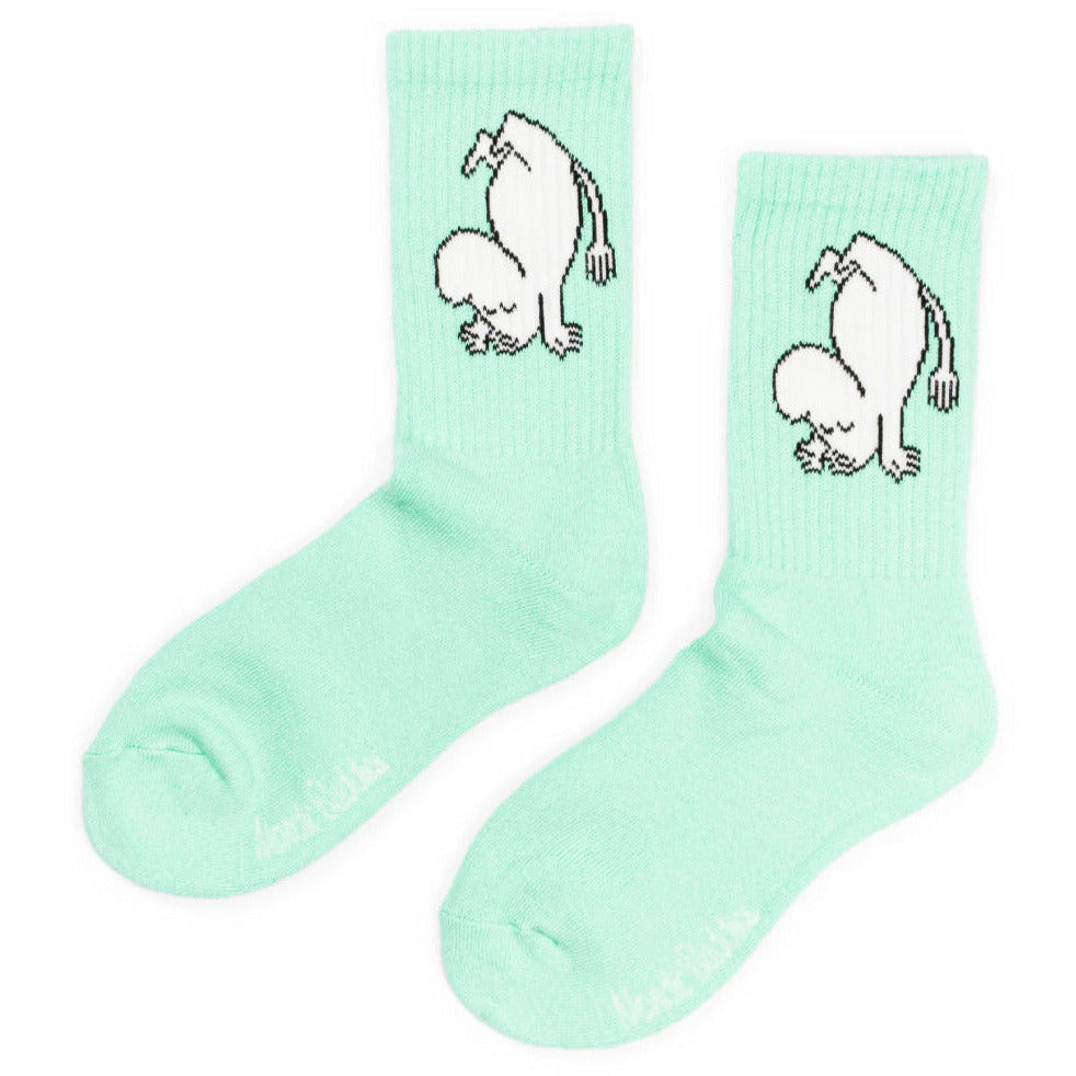 Moomintroll Happiness Sports Socks Turquoise 36-42 - Nordicbuddies - The Official Moomin Shop