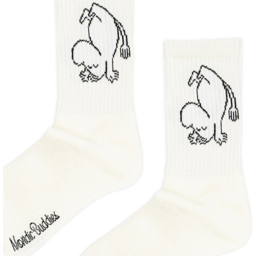 Moomintroll Happiness Sports Socks White 36-42 - Nordicbuddies - The Official Moomin Shop