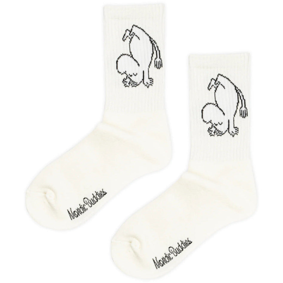 Moomintroll Happiness Sports Socks White 36-42 - Nordicbuddies - The Official Moomin Shop
