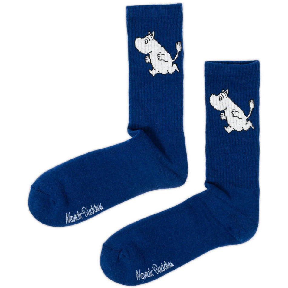 Moomintroll Running Sports Socks Dark Blue 40-45 - Nordicbuddies - The Official Moomin Shop
