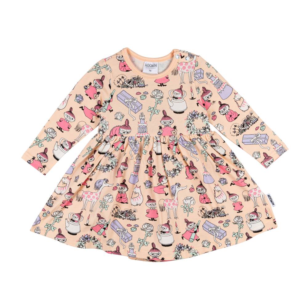 Little My&#39;s Party Bodysuit Dress Peach - Martinex - The Official Moomin Shop