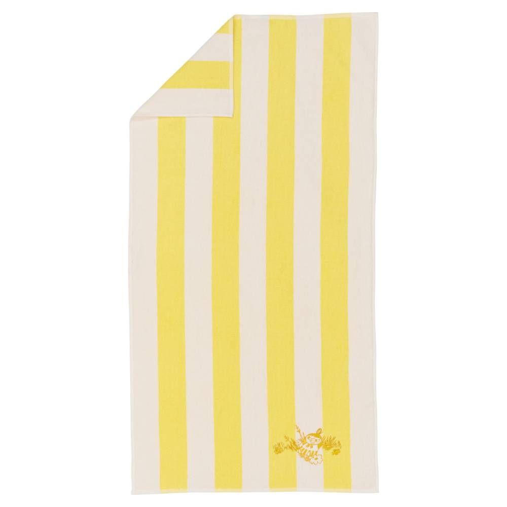 Yellow and white striped shop bath towels