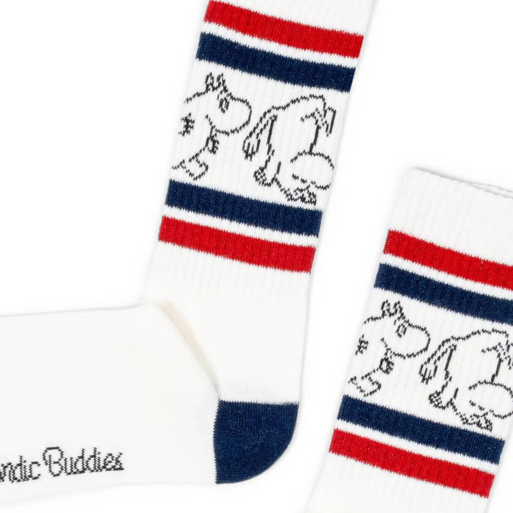 Moomintroll Upside Down Retro Socks 40-45 Red/Navy - The Official Moomin Shop