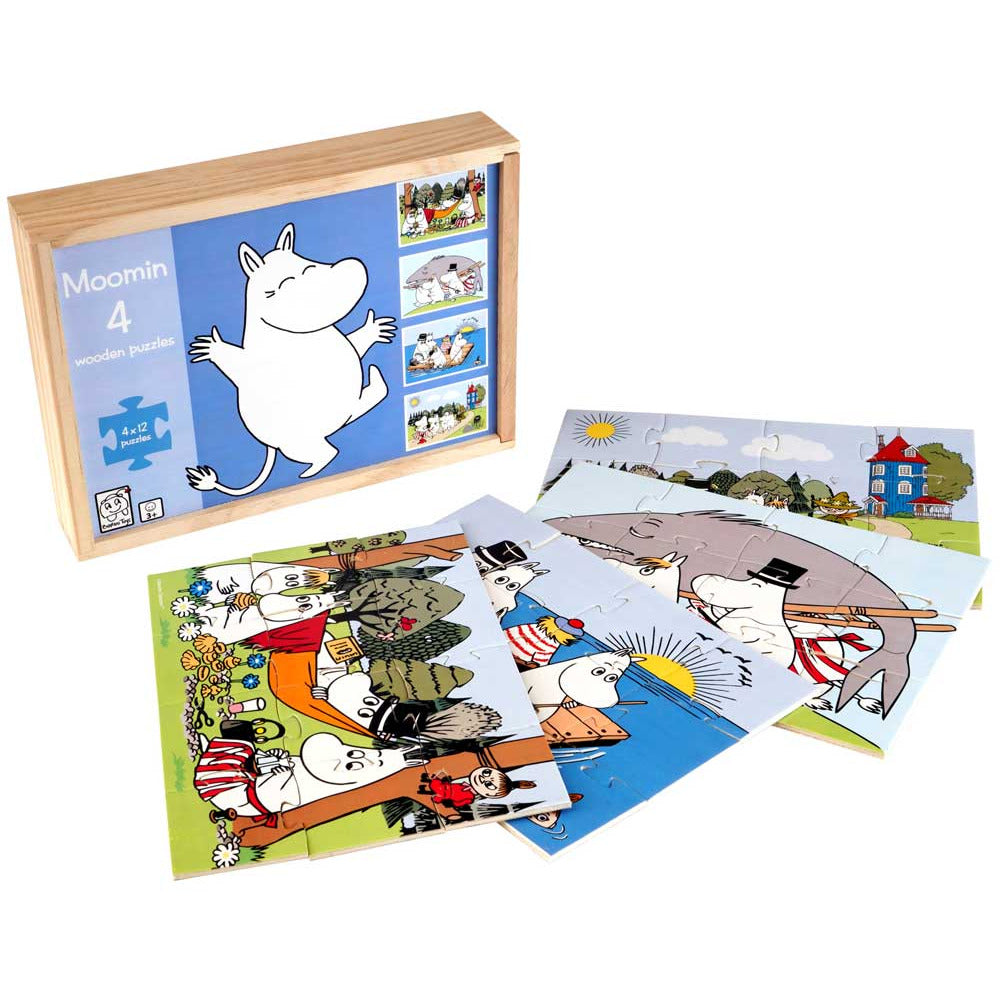 Moomin 4 Wooden Puzzles in Box - Barbo Toys - The Official Moomin Shop