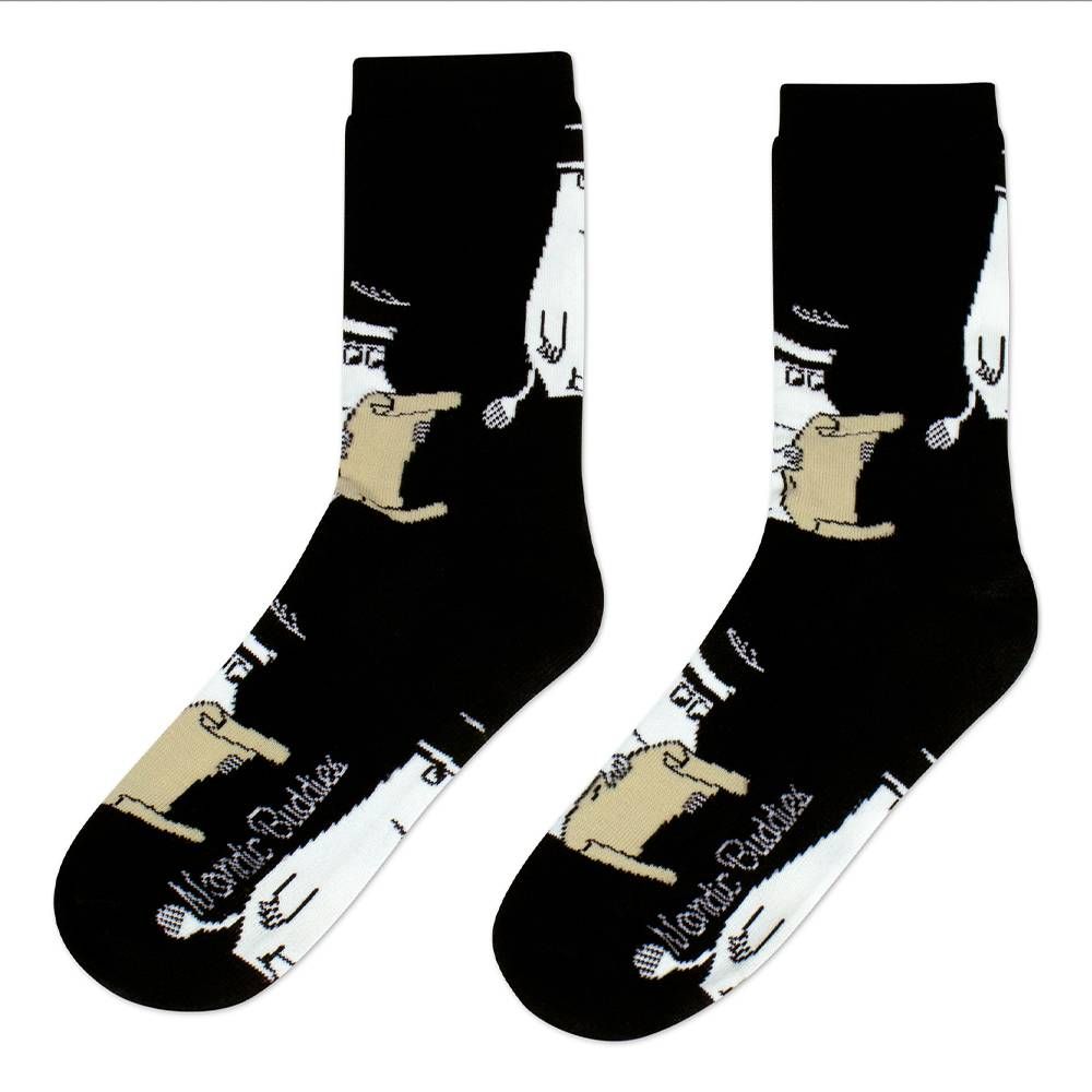 Moominpappa Letter Socks 40-45 Black - The Official Moomin Shop