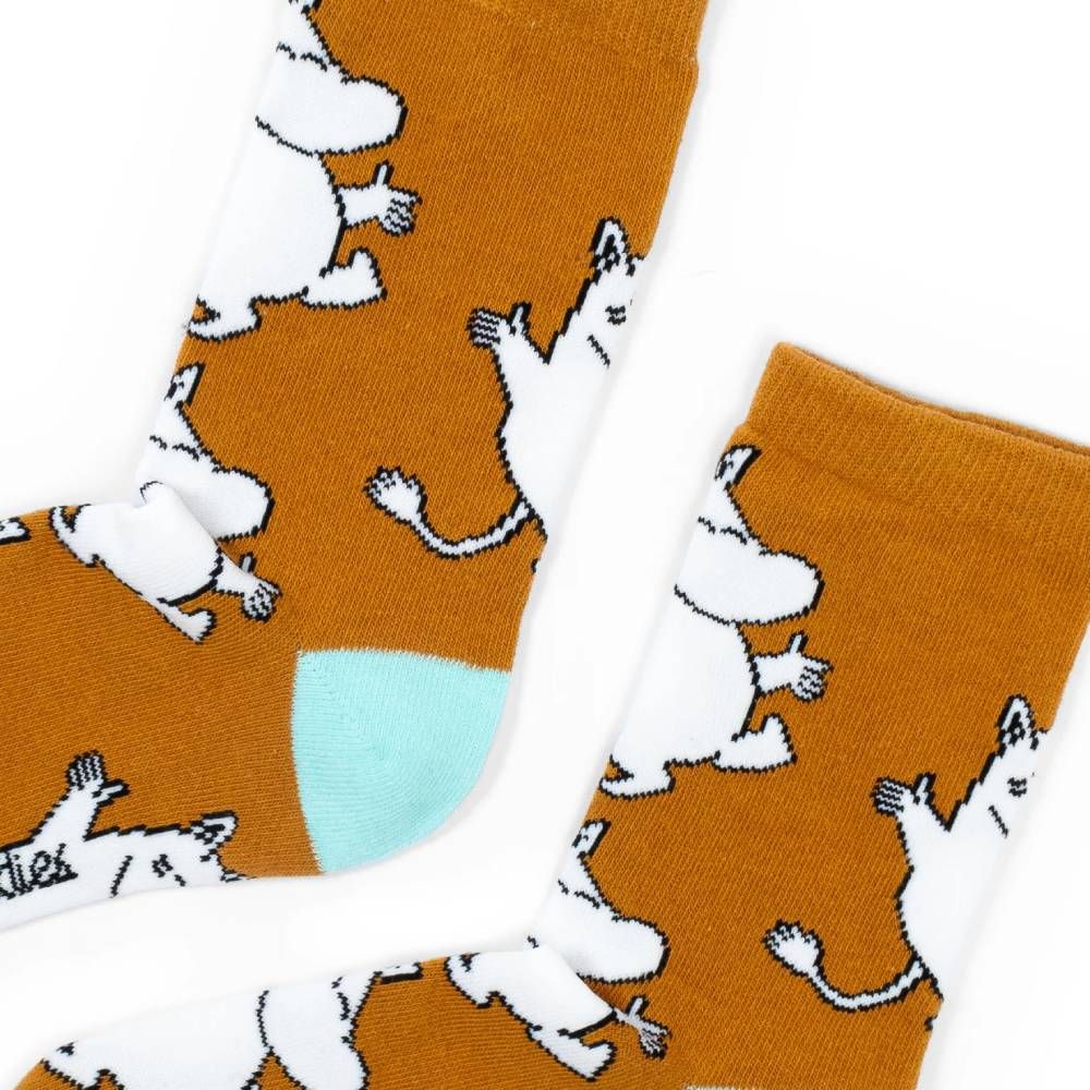 Moomintroll Happiness Socks Brown 36-42 - Nordicbuddies - The Official Moomin Shop