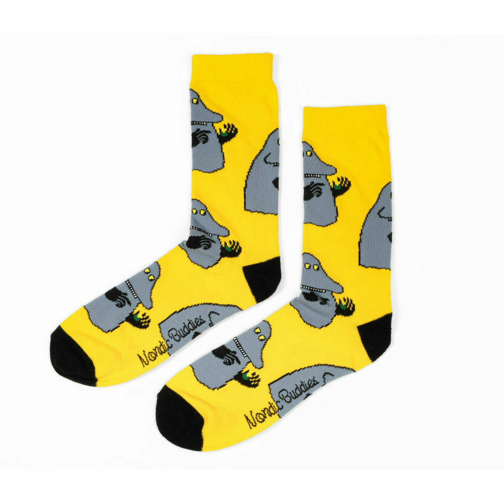 The Groke's Evening Walk Socks Yellow 40-45 - Nordicbuddies - The Official Moomin Shop