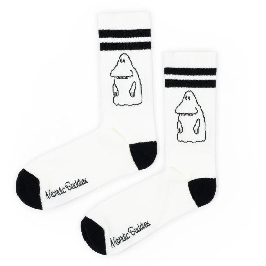 The Groke Retro Socks White 40-45 - Nordicbuddies - The Official Moomin Shop