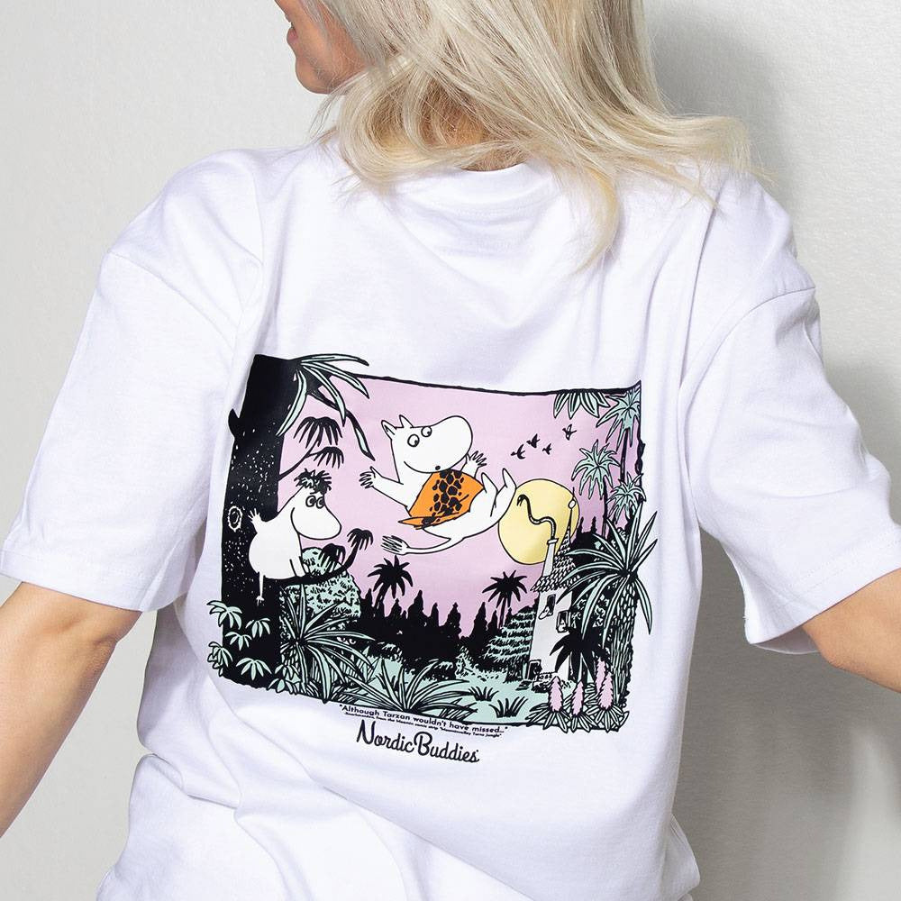 Rose jeg fandt det humane Moomin Jungle T-shirt White - Nordicbuddies - The Official Moomin Shop