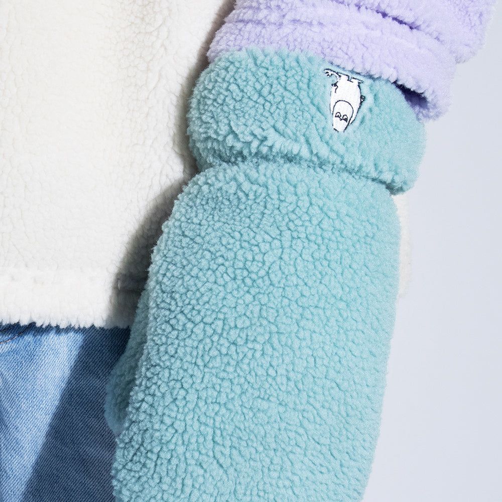 Moomintroll Fleece Mittens Blue/Lilac - Nordicbuddies - The Official Moomin Shop