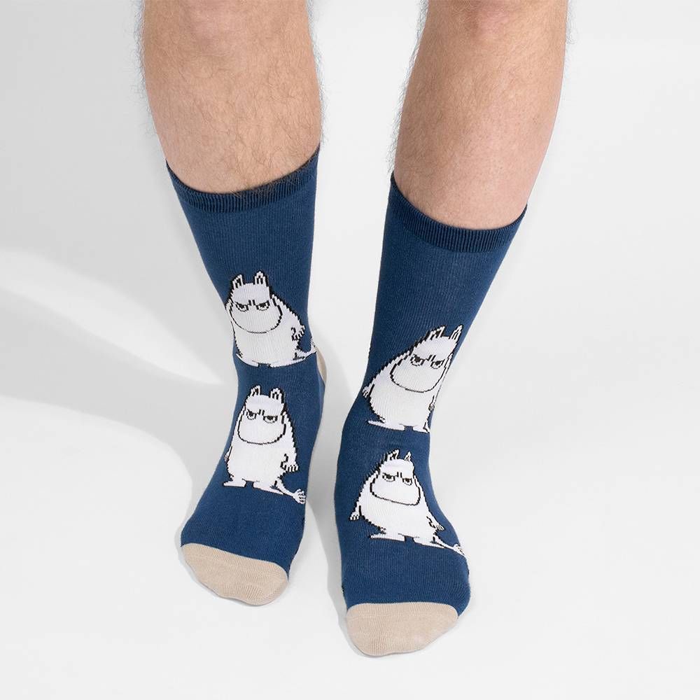 Moomintroll Angry Socks 40-45 Dark Blue - Nordicbuddies - The Official Moomin Shop