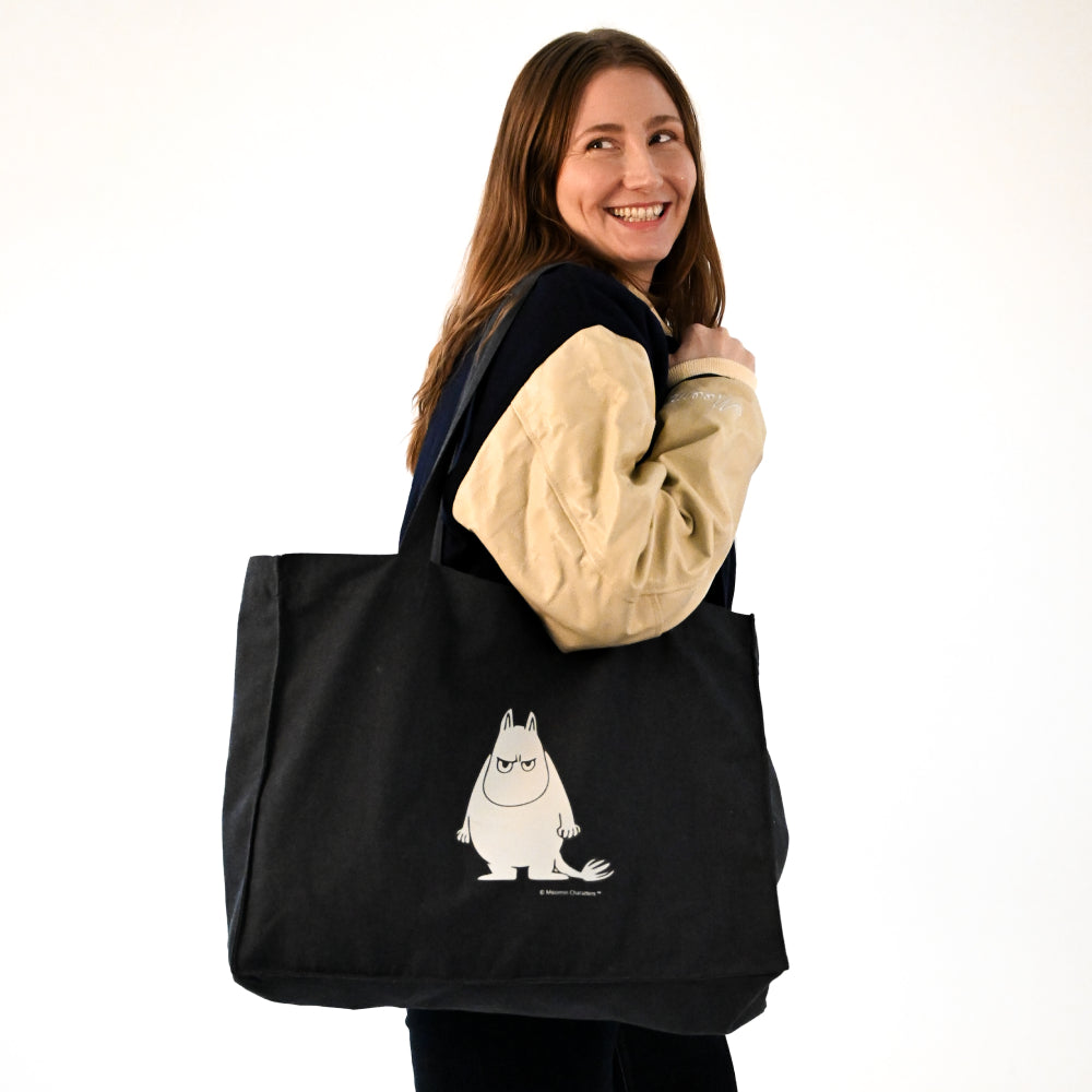 Moomintroll Angry Shopping Bag Black - Idea Resepti - The Official Moomin Shop