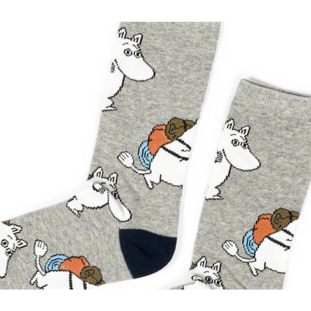 Moomintroll Adventuring Socks Grey 40-45 - Nordicbuddies - The Official Moomin Shop