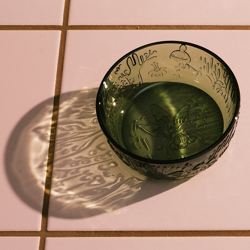 Moomin Mystical Forest Glass Bowl 35cl Green - The Official Moomin Shop