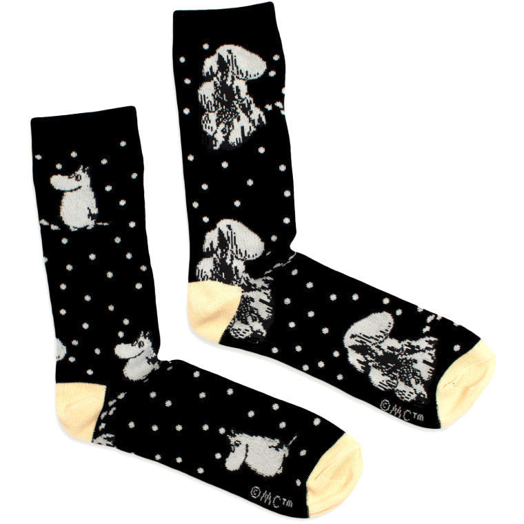 Moomin Winterland Socks Black 40-45 - Nordicbuddies - The Official Moomin Shop