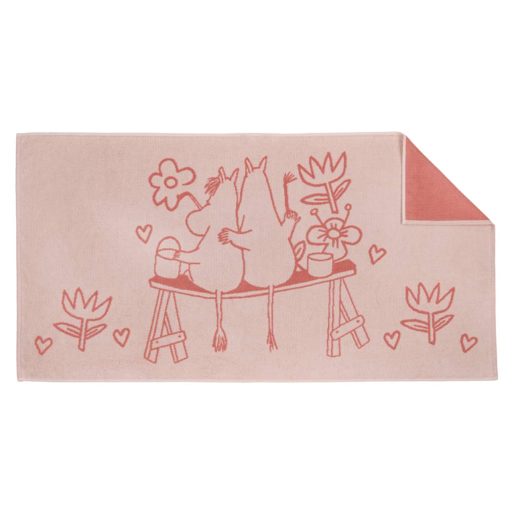 Moomin Love Bath Towel 70x140cm Pink - The Official Moomin Shop