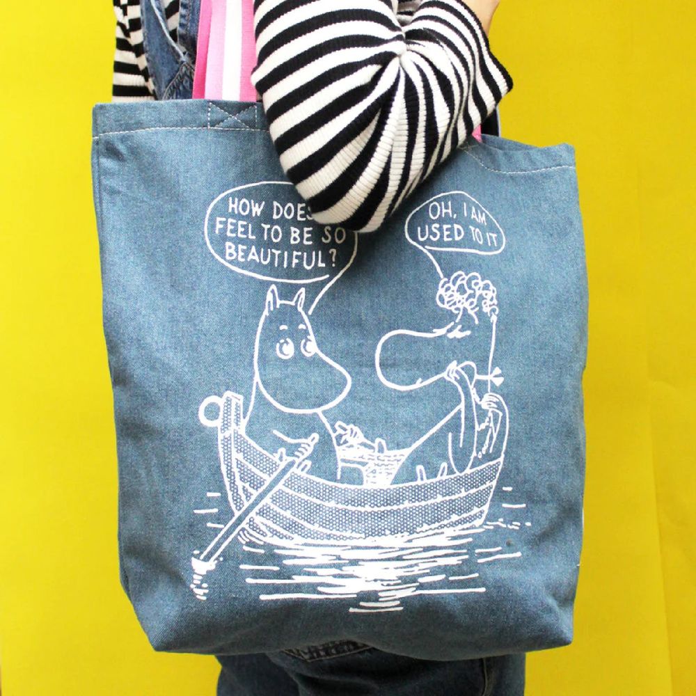 Moomin Boating Denim Tote Bag - House of Disaster - The Official Moomin Shop