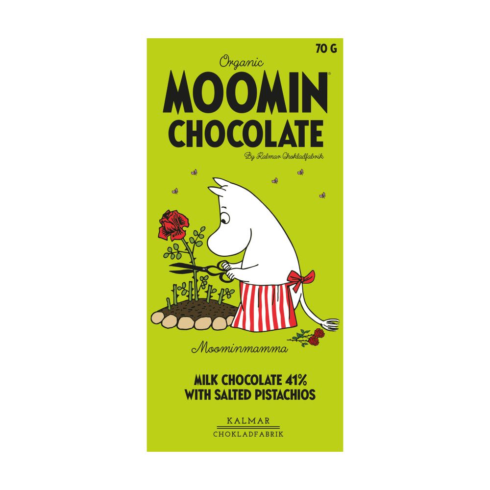 Moominmamma Milk Chocolate with Pistachio & Salt 70g - The Official Moomin Shop