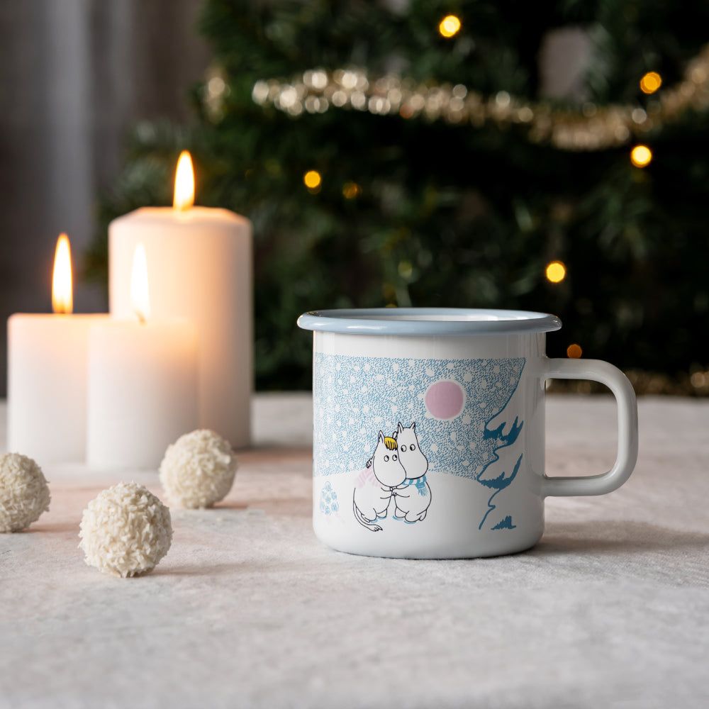 Moomin Enamel Mug Let it snow 3,7dl - Muurla - The Official Moomin Shop