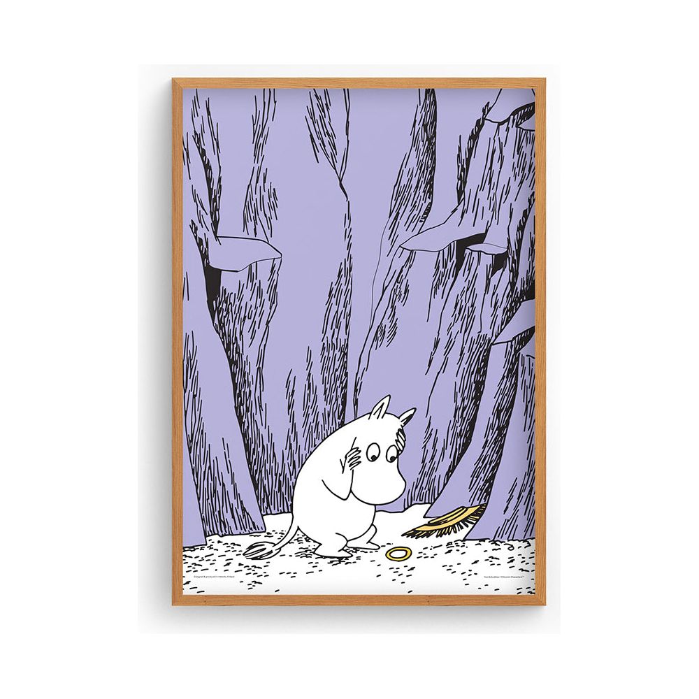 Moomintroll Worrying Poster Purple - Nordicbuddies - The Official Moomin Shop